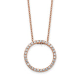 14k Rose Gold 1/2 carat Lab Grown Diamond VS/SI+ G+ 18 inch Round Pendant Necklace